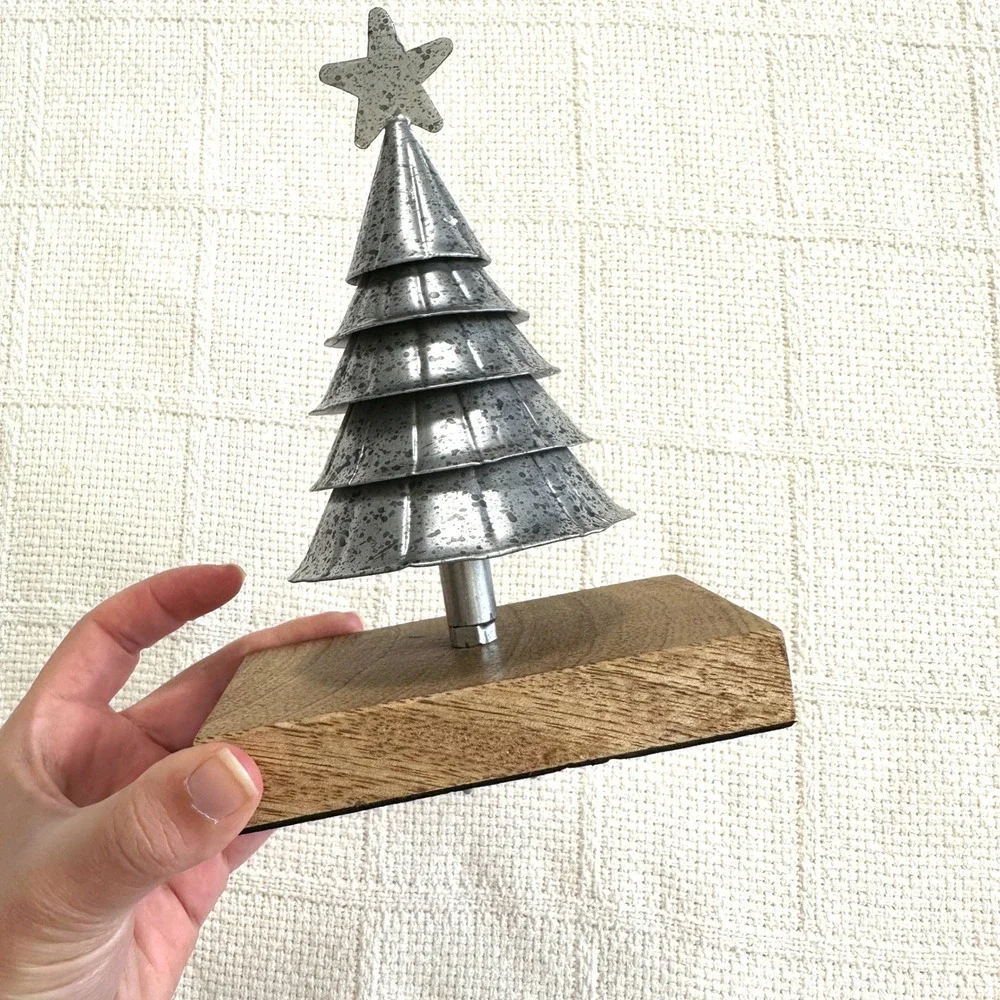Christmas Stocking Holder Tree Hangers‎ Primitive Metal Wood Farmhouse Rustic